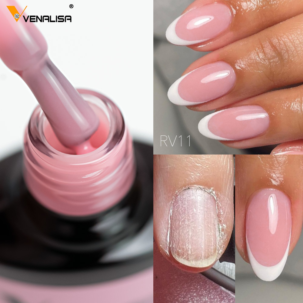 Nail Art One Piece - VENALISA ยาง Base Coat สีสีเจลทาเล็บวุ้นกึ่งโปร่งใสภาษาฝรั่งเศสคำ Nail