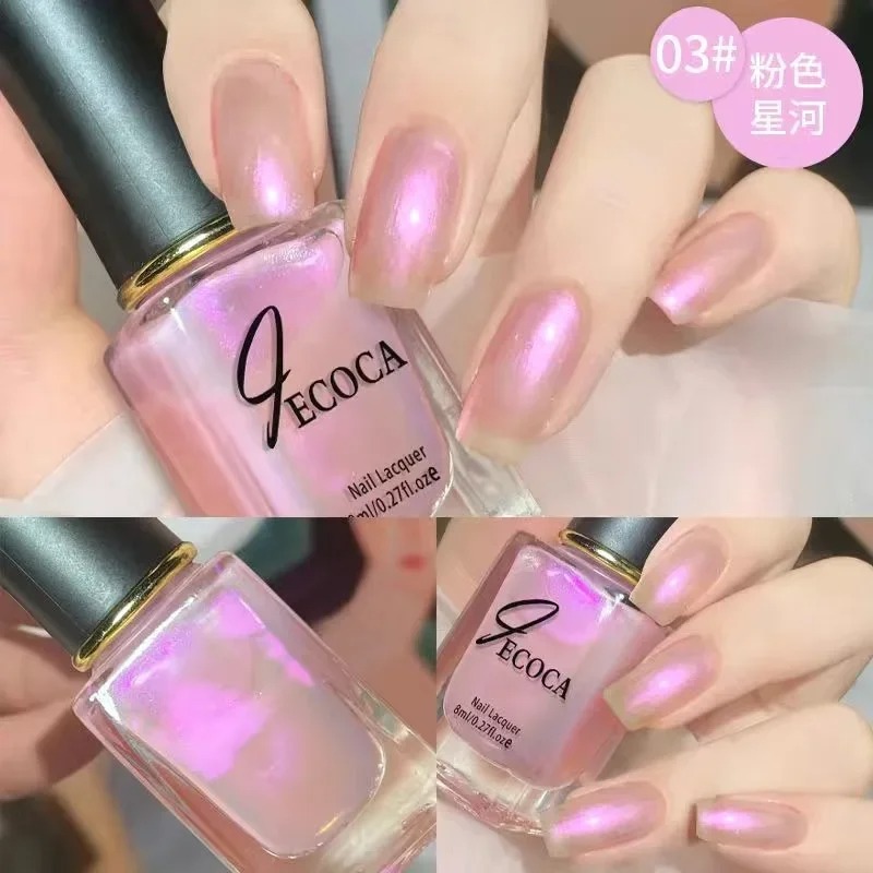 Nail Art Rainbow - เลเซอร์แวววาวยาทาเล็บสีรุ้ง8มล. น้ำยาเคลือบเงาเลเซอร์แวววาวเล็บแวววาวแวววาวแบบ3-in-1แบบ peralatan Seni Kuku นาเกิล