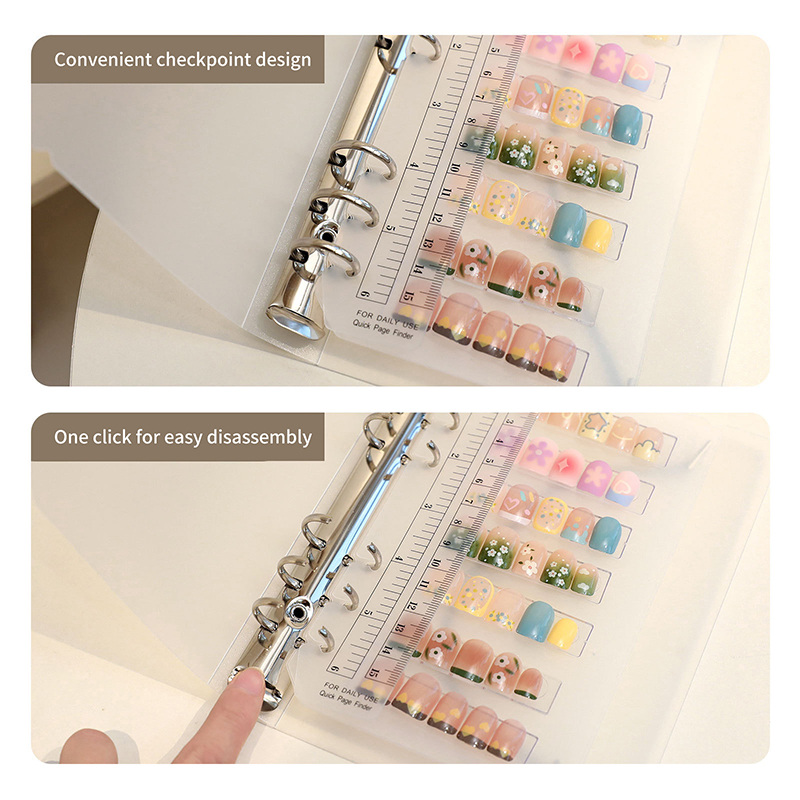 Nail Art One Piece - สมุดเก็บผลงานทำเล็บแบบใหม่ ความจุขนาดใหญ่ อัลบั้มภาพนิทรรศการ พร้อมที่หนีบการ์ด บอร์ดโชว์ผลงาน DIY
