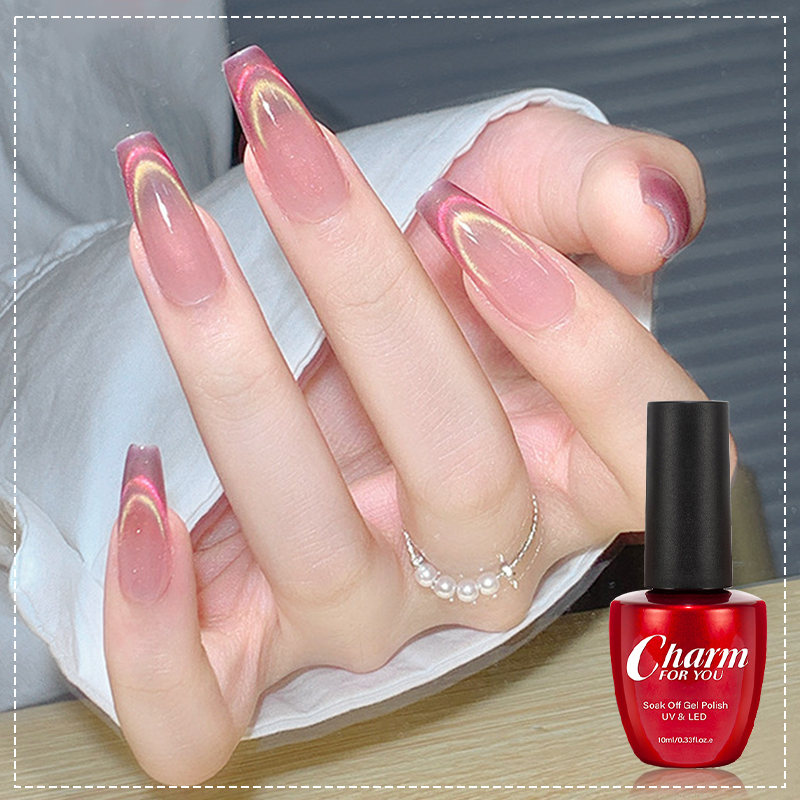 Nail Art Rainbow - ยาทาเล็บเจลแม่เหล็กสีรุ้ง 6 สี, เจลเคลือบเล็บ UV LED