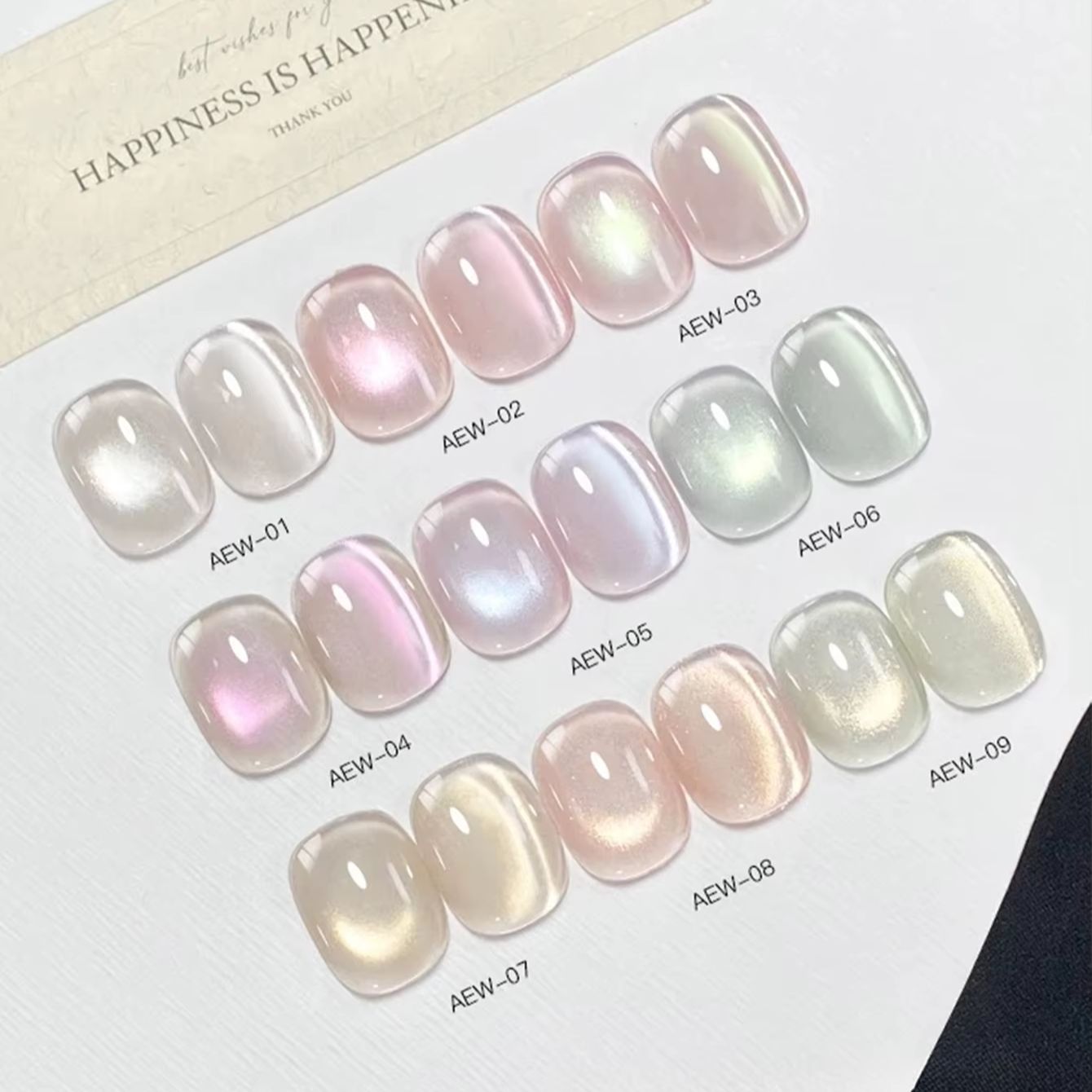 Nail Art Rainbow - 9 ชิ้น 2026 คอลเลคชั่นใหม่สำหรับฤดูใบไม้ผลิ/ฤดูร้อน สีฟ้าคอตตอนแคนดี้, สีเขียว,