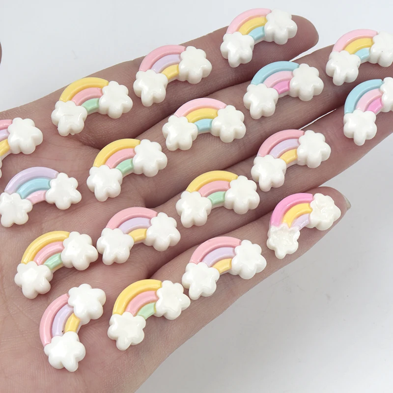 Nail Art Rainbow - เรซิ่นรูปทรงแบนสีรุ้งขนาดเล็ก 30 ชิ้น/300 ชิ้น สำหรับงานประดิษฐ์ DIY