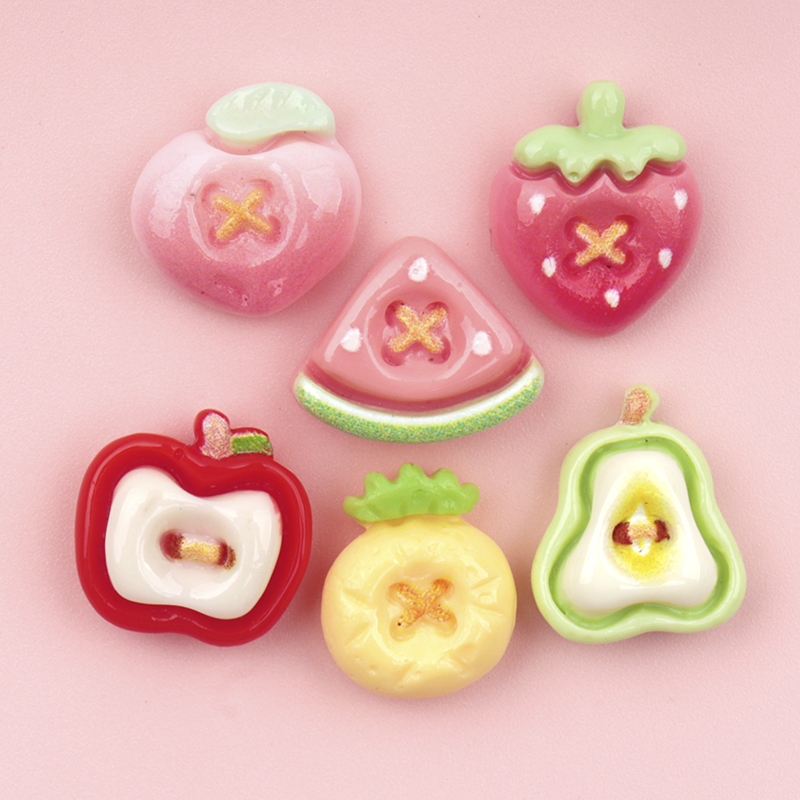 Nail Art Strawberry - 50/500 ชิ้น ผลไม้จำลองขนาดเล็ก ทำจากเรซิ่น สำหรับตกแต่งเล็บ งานฝีมือ