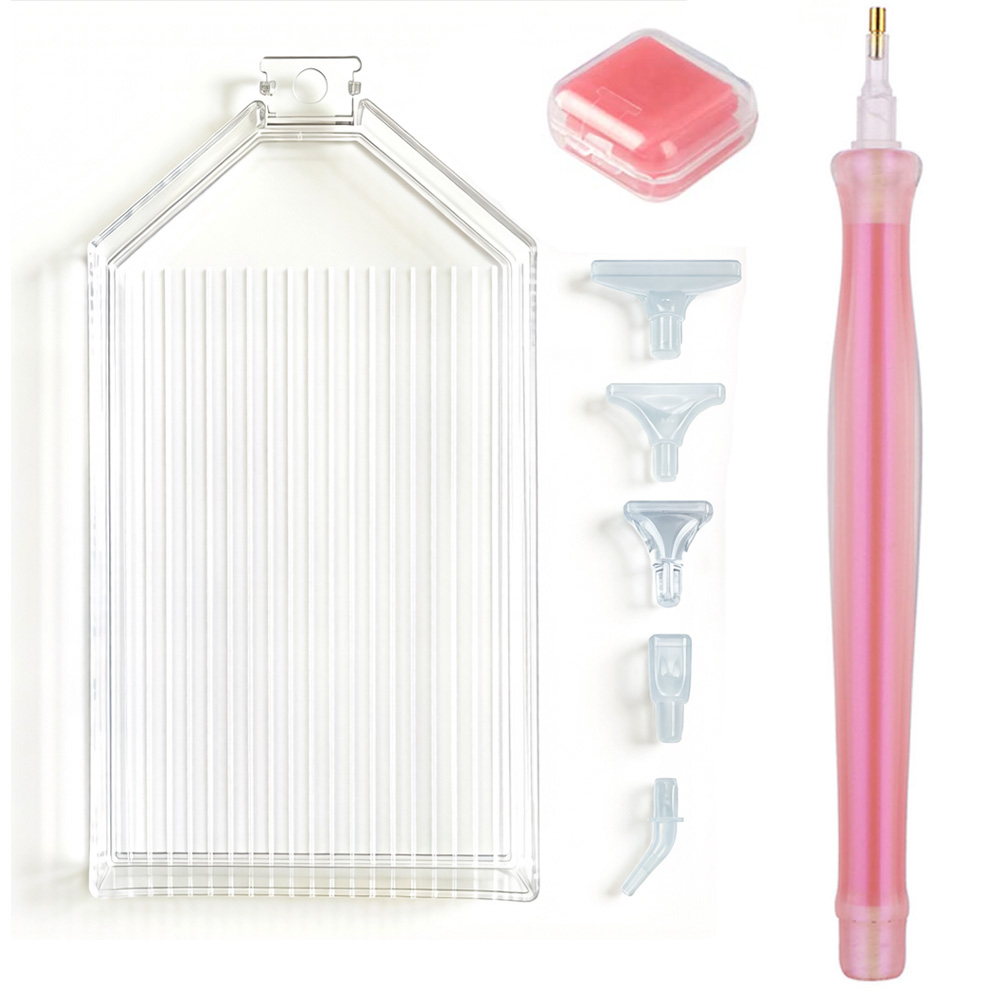 Nail Art Dotting Tool - ชุดอุปกรณ์เพ้นท์เพชร ถาดใส่ปากกา ชุดอุปกรณ์ตกแต่งเล็บ ที่คีบเพชร ปากกาแต้มเพชร พร้อมถาดเก็บ
