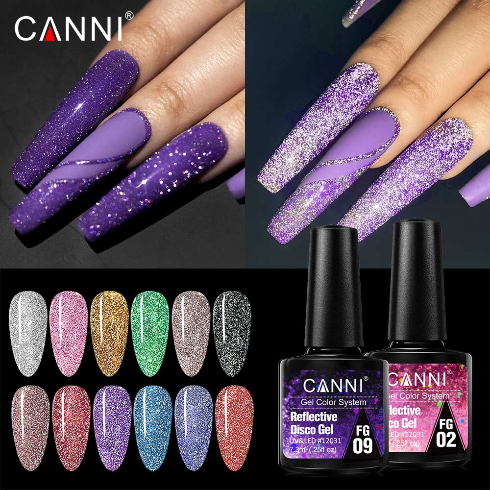 Nail Art Rainbow - Canni เจลสะท้อนแสง Bright Effect Party Shining