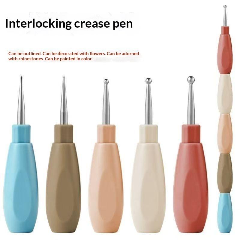 Nail Art Dotting Tool - ชุดปากกาแต่งเล็บ 5 ชิ้น ด้ามจับหลากสีแบบเชื่อมต่อกันได้ เครื่องมือทำเล็บ DIY