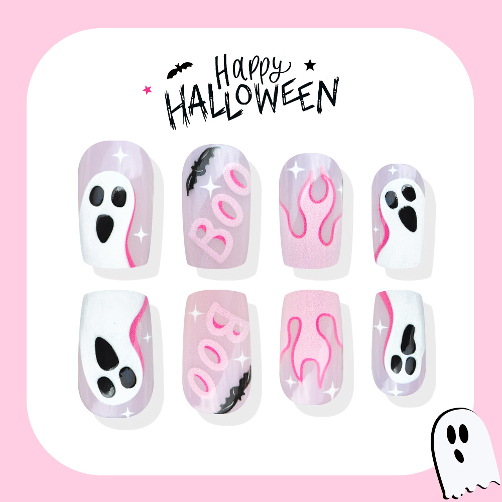 24 ชิ้น เล็บปลอมลายฮาโลวีน สีช - Nail Art Fake Nails บทวิจารณ์และราคา