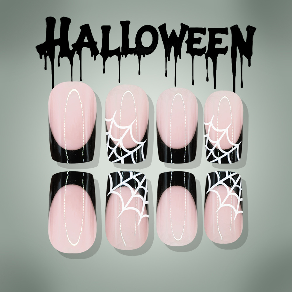 24 ชิ้น เล็บปลอมลายฮาโลวีน สีช - Nail Art Fake Nails บทวิจารณ์และราคา