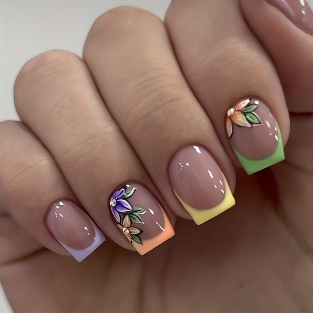 เล็บปลอมแบบเต็มแผ่น 24 ชิ้น สี - Nail Art Fake Nails บทวิจารณ์และราคา