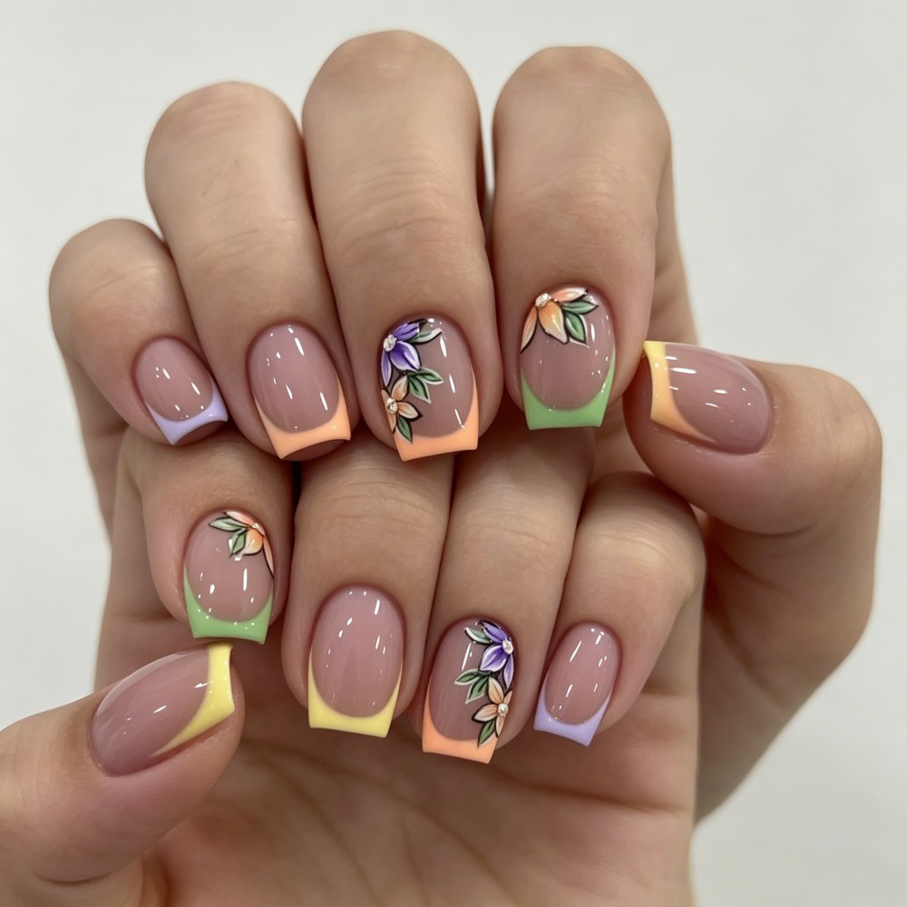 เล็บปลอมแบบเต็มแผ่น 24 ชิ้น สี - Nail Art Fake Nails บทวิจารณ์และราคา