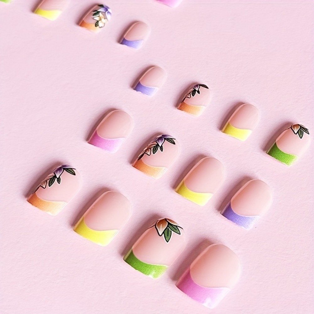 เล็บปลอมแบบเต็มแผ่น 24 ชิ้น สี - Nail Art Fake Nails บทวิจารณ์และราคา