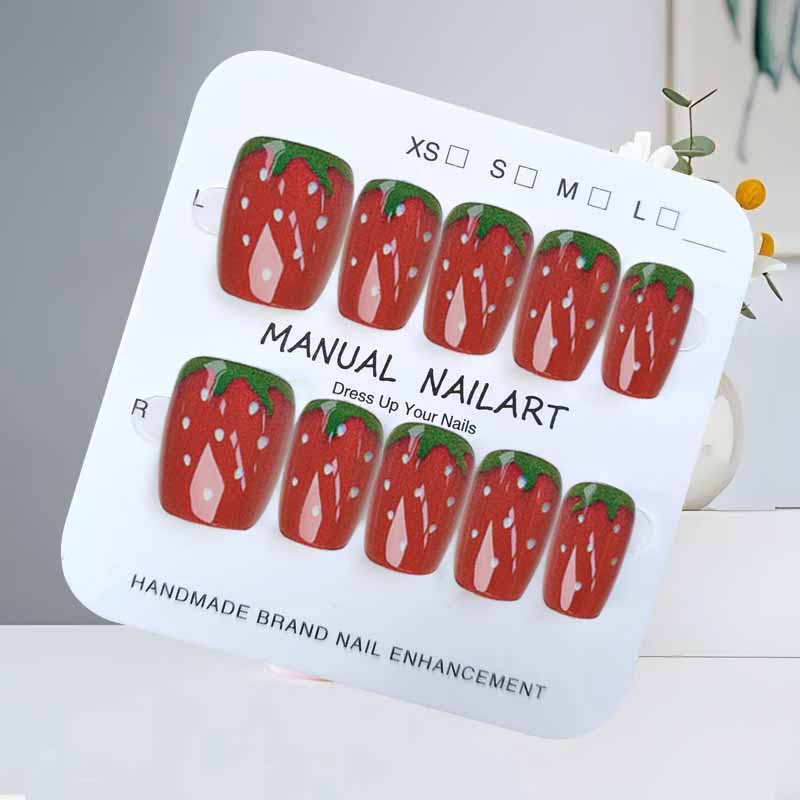 เล็บปลอมลายผลไม้สตรอว์เบอร์รี่ - Nail Art Strawberry บทวิจารณ์และราคา