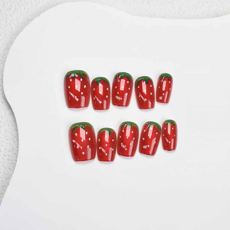 เล็บปลอมลายผลไม้สตรอว์เบอร์รี่ - Nail Art Strawberry บทวิจารณ์และราคา