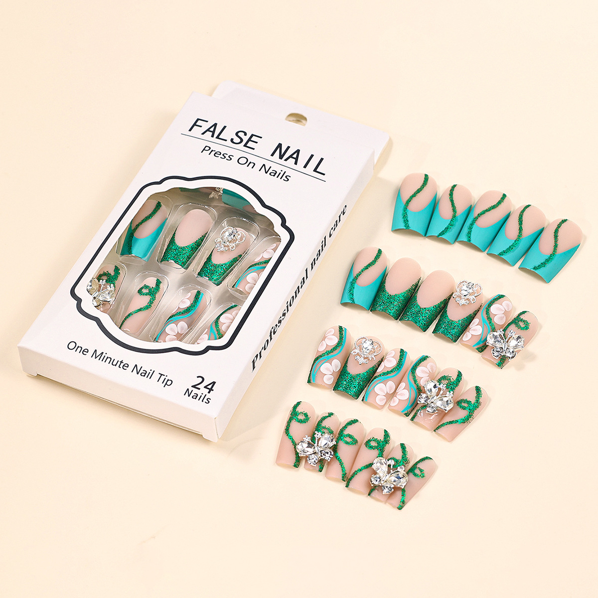 กดโลงศพยาวบนเล็บนักบัลเล่ต์เล็ - Nail Art Fake Nails บทวิจารณ์และราคา