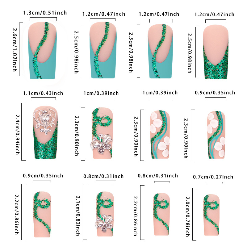 กดโลงศพยาวบนเล็บนักบัลเล่ต์เล็ - Nail Art Fake Nails บทวิจารณ์และราคา