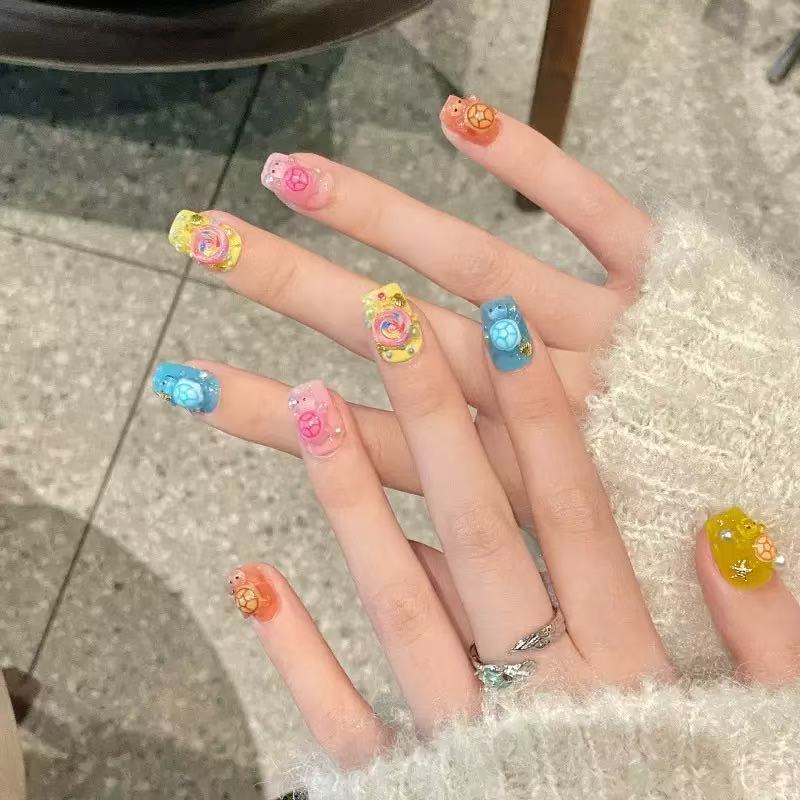 100 ชิ้นจี้เรซินรูปเต่าหลากสีแ - Nail Art Emerald บทวิจารณ์และราคา