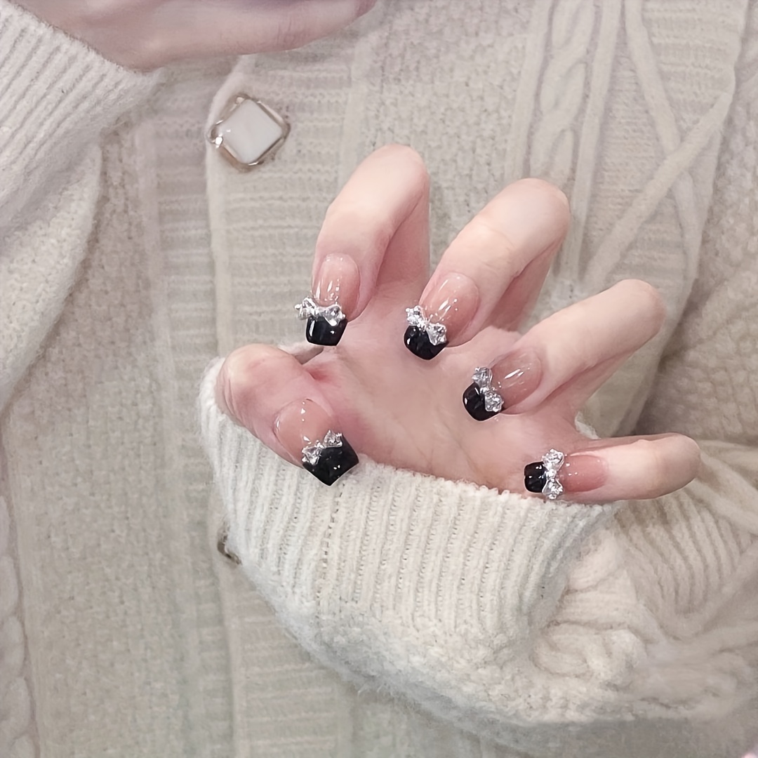 10pcs Handmade กดบนเล็บขนาดกลา - Nail Art Emerald บทวิจารณ์และราคา