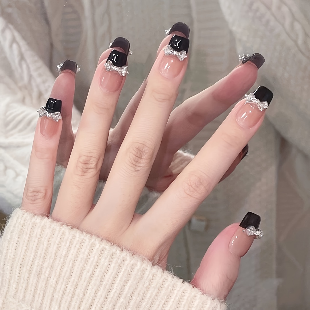 10pcs Handmade กดบนเล็บขนาดกลา - Nail Art Emerald บทวิจารณ์และราคา