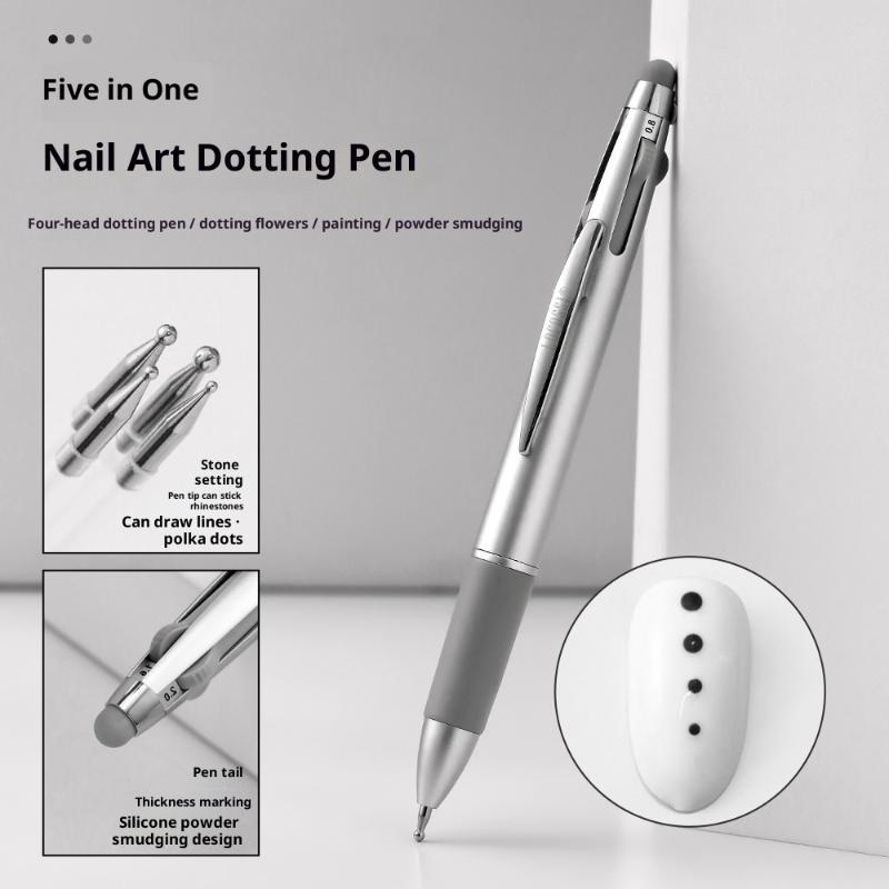 ปากกาแต่งเล็บ 4in1 ขนาด 0.8/1. - Nail Art Dotting Tool บทวิจารณ์และราคา