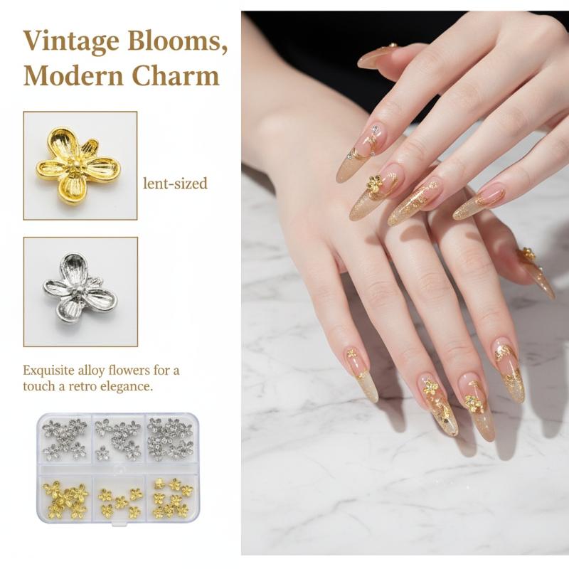 ชาร์มตกแต่งเล็บลายดอกไม้ 3 มิต - Nail Art Lilac บทวิจารณ์และราคา