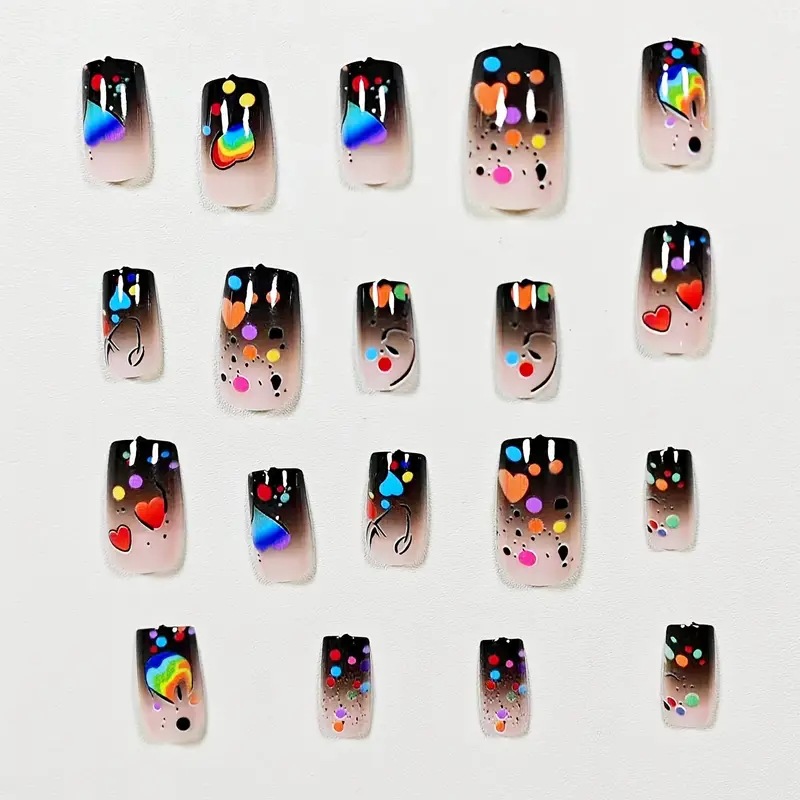 เล็บปลอมแบบกดติด 24 ชิ้น สีนู้ - Nail Art Rainbow บทวิจารณ์และราคา