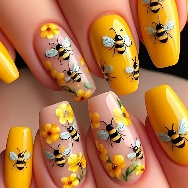 เล็บปลอมแบบกดติด 24 ชิ้น สีนู้ - Nail Art Rainbow บทวิจารณ์และราคา