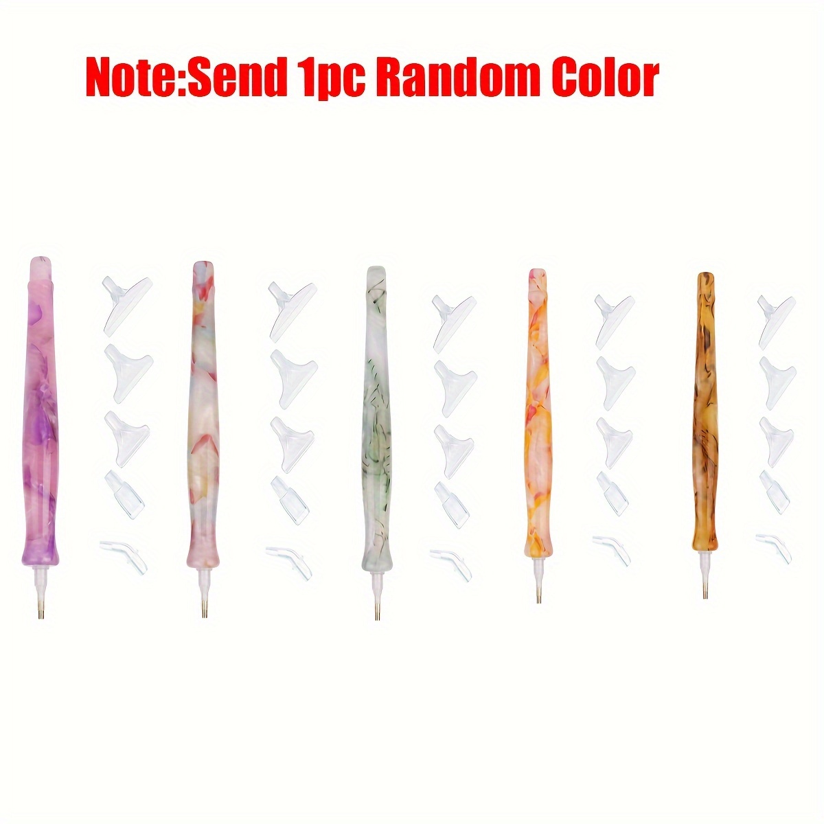 หัวปากกาเรซิ่นหลากสีแบบสุ่ม 1  - Nail Art Emerald บทวิจารณ์และราคา