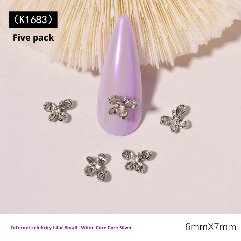 10 ชิ้น Y2K ดอกไลแลค 3D ของตกแ - Nail Art Lilac บทวิจารณ์และราคา