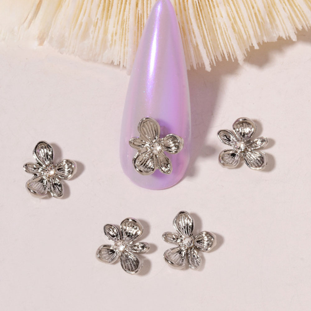 10pcs Rhinestone ดอกไม้ 3D โลห - Nail Art Lilac บทวิจารณ์และราคา