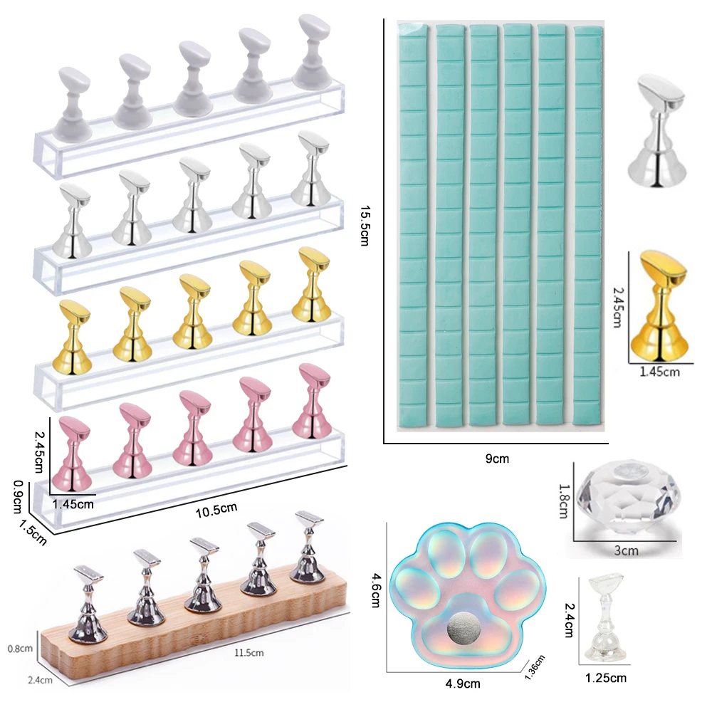 ที่ยึดเล็บหมากรุกแม่เหล็ก5ชิ้น - Nail Art Gold บทวิจารณ์และราคา
