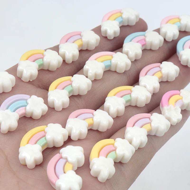 เรซิ่นรูปทรงแบนสีรุ้งขนาดเล็ก  - Nail Art Rainbow บทวิจารณ์และราคา