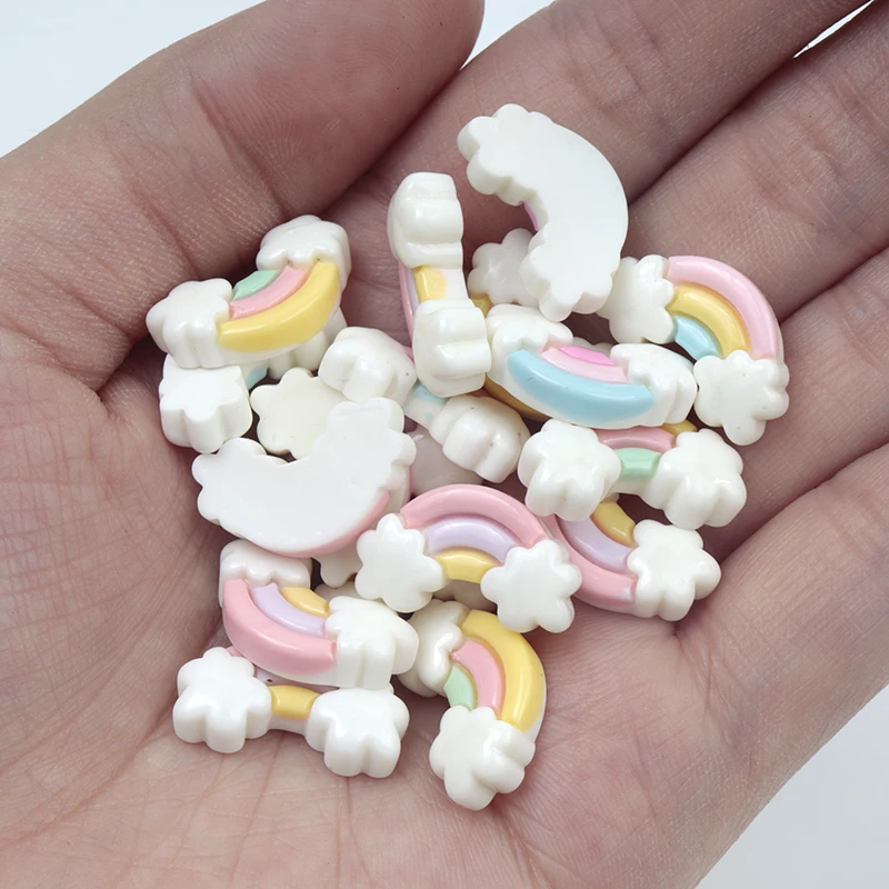 เรซิ่นรูปทรงแบนสีรุ้งขนาดเล็ก  - Nail Art Rainbow บทวิจารณ์และราคา