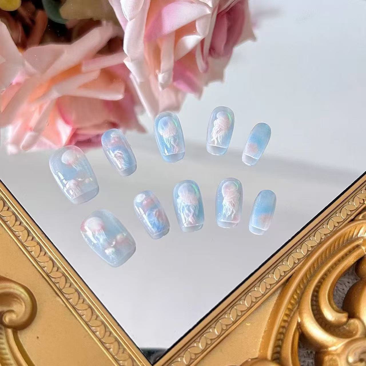 10 ชิ้นผู้หญิงสี Dreamy แมงกะพ - Nail Art Emerald บทวิจารณ์และราคา