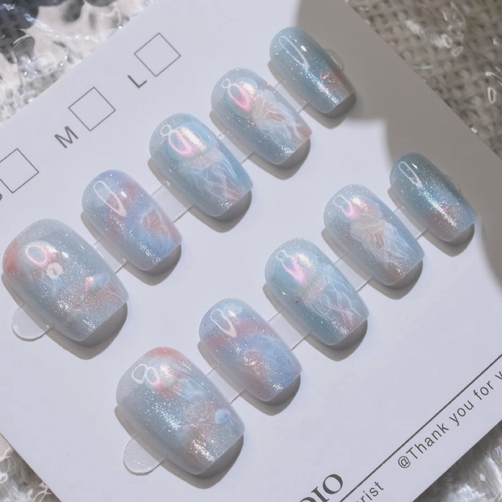10 ชิ้นผู้หญิงสี Dreamy แมงกะพ - Nail Art Emerald บทวิจารณ์และราคา
