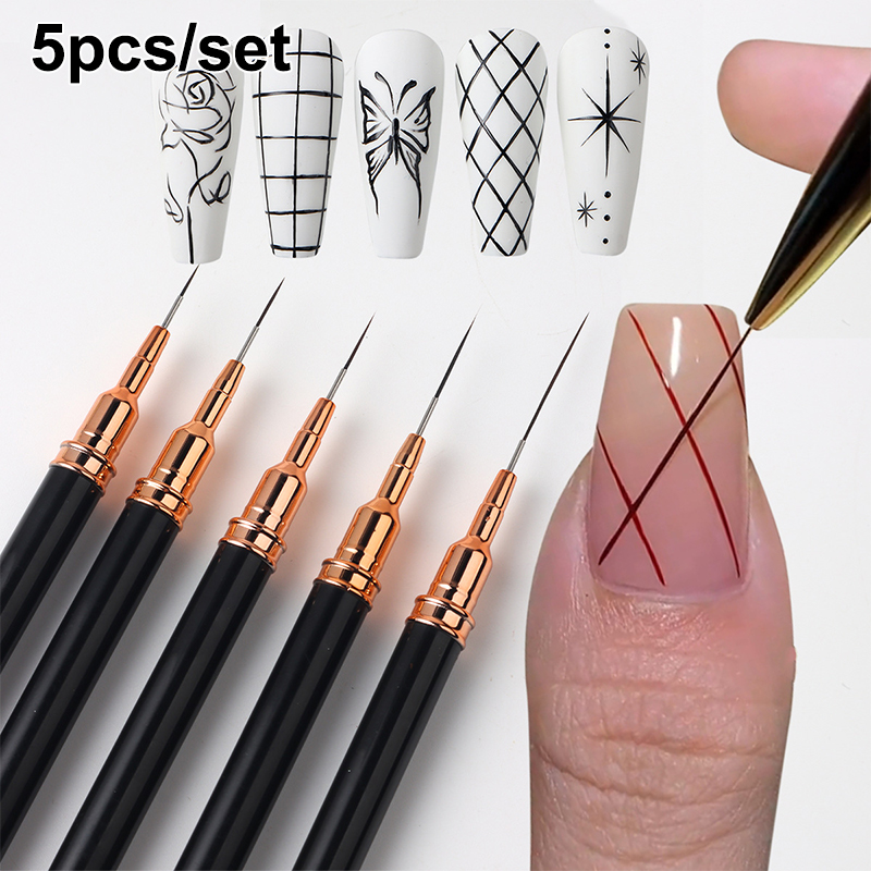 # ชุดแปรงเพ้นท์เล็บมืออาชีพ 5  - Nail Art Sch บทวิจารณ์และราคา