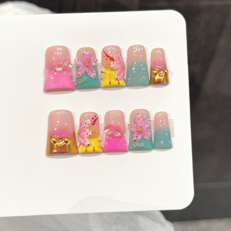 ชุดเล็บปลอมสไตล์ทะเล 10 ชิ้น แ - Nail Art Fake Nails บทวิจารณ์และราคา