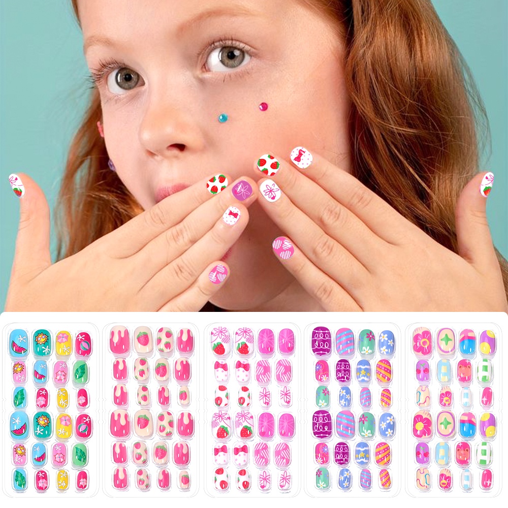 120 ชิ้น 5 ชุด Candy เด็กกดบนเ - Nail Art Fake Nails บทวิจารณ์และราคา
