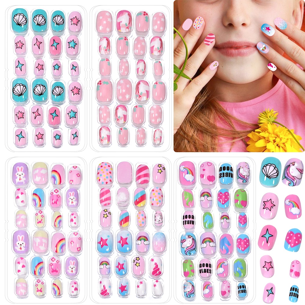 120 ชิ้น 5 ชุด Candy เด็กกดบนเ - Nail Art Fake Nails บทวิจารณ์และราคา