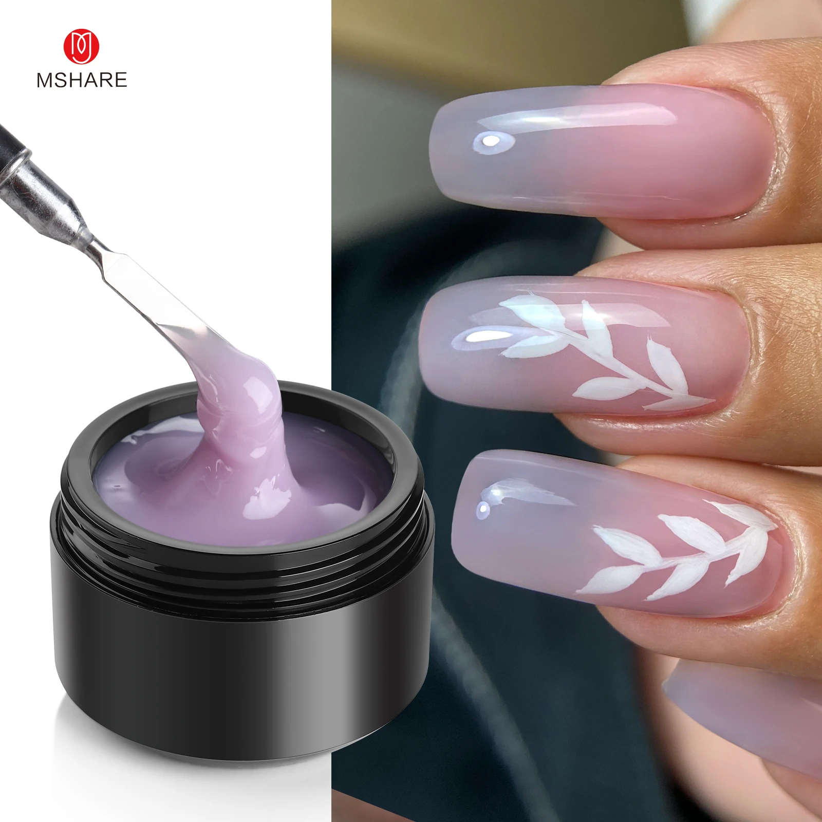 MSHARE สีม่วงไลแลคบิลเดอร์เจลต - Nail Art Lilac บทวิจารณ์และราคา