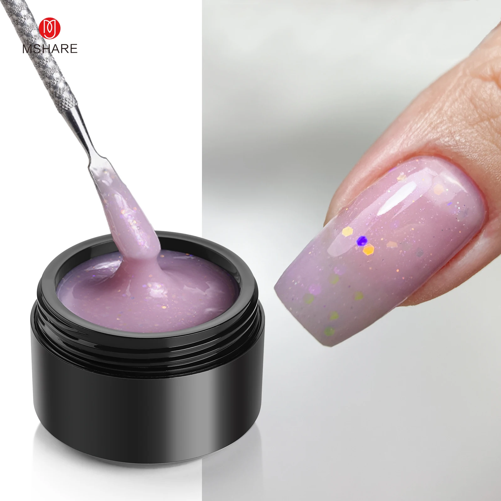 MSHARE สีม่วงไลแลคบิลเดอร์เจลต - Nail Art Lilac บทวิจารณ์และราคา