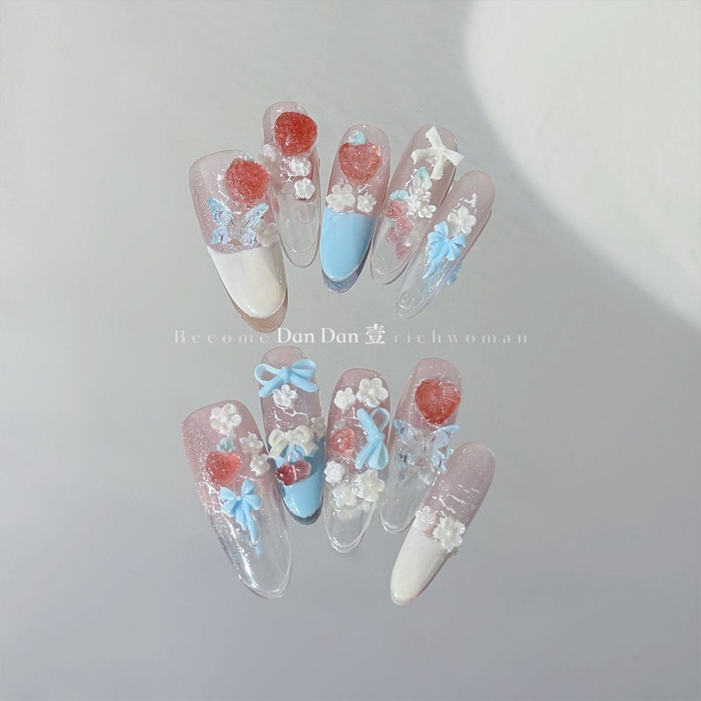 สติ๊กเกอร์ติดเล็บปลอมลายดอกไม้ - Nail Art Strawberry บทวิจารณ์และราคา