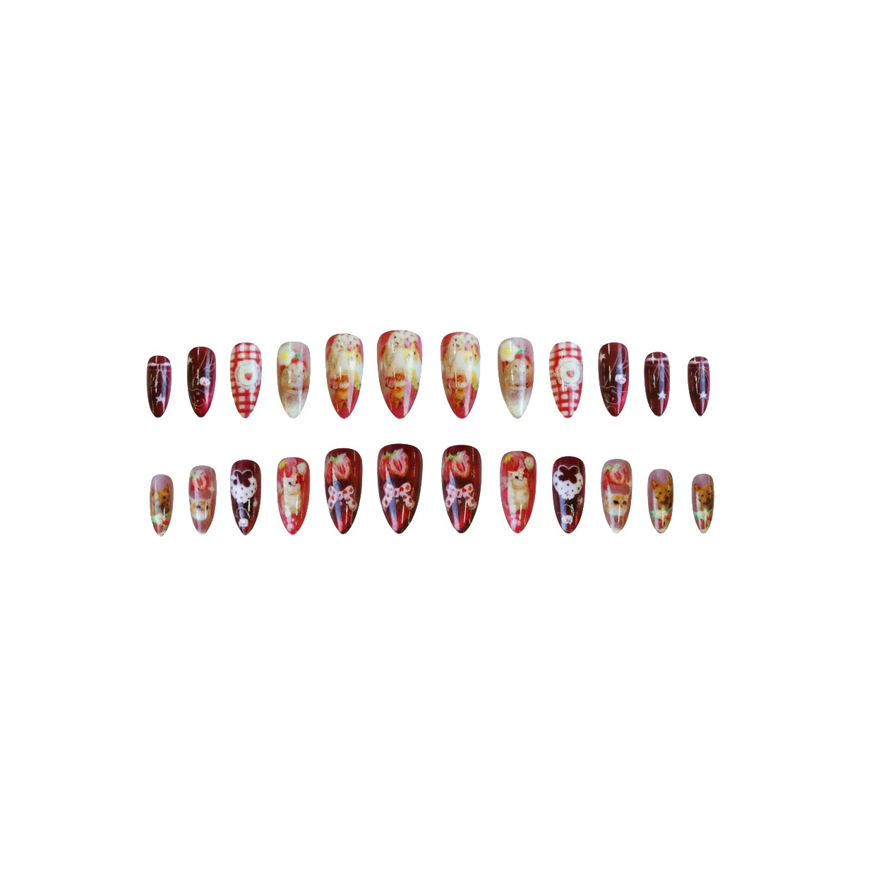 เล็บปลอมลายแมวสตรอว์เบอร์รี่ 2 - Nail Art Strawberry บทวิจารณ์และราคา