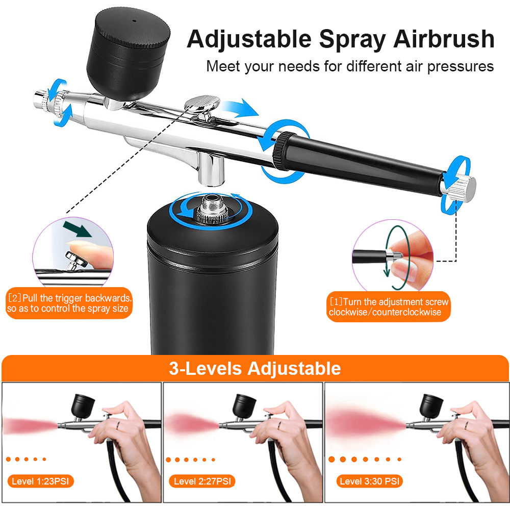 Airbrush เล็บคอมเพรสเซอร์แบบพก - Nail Art Sch บทวิจารณ์และราคา